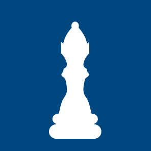 alfil blanco fondo azul